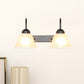 Frendorf | 2 Lichten Bel Shade Sconcepunt Lichtarmatuur Industrieel Zwart Opal Glas Wandlamp voor Slaapkamer
