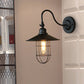 Frendorf | Metalen Zwarte Wandlamp Uitlopende Kap 1 Hoofd Nautische Stijl Wandverlichting met Draadframe voor Gang