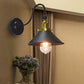 Frendorf | Schwarz 1 Licht Wandbeleuchtung Retro-Stil Metall konische Shade Wandleuchte mit Schwanenhalsarm für Flur