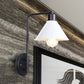 Frendorf | Weiße konische Wandleuchte Vintage Retro Metallic 1 Glühlampe Studienraum Wandmontage Licht mit Winkelarm