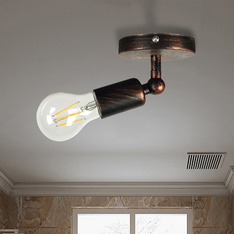 Frendorf | Georgian Mini Wandlamp met Open Peertje Rustieke Stijl 1 Hoofd Slaapkamer Verstelbare Wandverlichting in Antiek Messing / Verweerd Koper