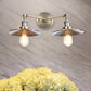 Frendorf | 2 Lampen Flachschirm Wandbeleuchtung Industriestil Messing/Rost Metall Wandmontage Leuchte für Flur