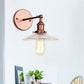 Frendorf | 1 Licht Golvend Wandlamp Fixture Rustieke Stijl Koper Geribbeld Glas Muur Lamp voor Eettafel