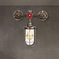 Frendorf | Draadbeschermer IJzeren Wandlamp met Waterpijp Rustieke Stijl 1 Licht Badkamer Wandlamp Fixture in Verouderd Messing