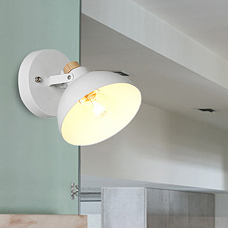Frendorf | Minimalistische Dome Wall Lamp Fixture 1 Bulb Metallic Sconce Lighting Fixture in Wit voor Binnen