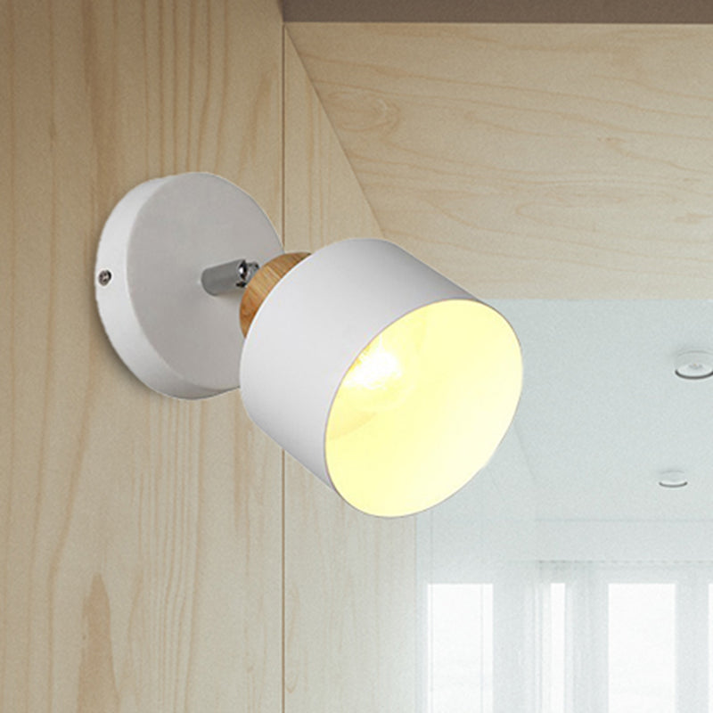 Frendorf | Draaibare Trommel Metalen Wandverlichting Retro 1 Licht Binnen Wand Sconces in Wit