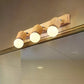 Frendorf | 3 Lichten Rotatable Wandlamp Armatuur met Open Bulb Hout Modernisme Slaapkamer Vanity Licht
