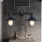 Frendorf | Schwarze Flare Shade Wandlampe Leuchte Industrielles Metall 2 Glühbirnen Esszimmer Wandleuchte Beleuchtung mit Rohr