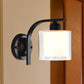 Frendorf | Inner Cylinder Klarglas Wandlamp Industrieel Enkele Bulb Slaapkamer Wandlicht met Gebogen Arm in Zwart
