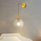 Frendorf | 1 Licht Globus Wandlamp Lichtarmatuur Industriel Amber Glas Wandlamp in Zwart/Brass voor Woonkamer
