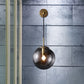 Frendorf | Moderne Sferische Wandlamp 1 Peertje Rookglas Wandlicht in Zwart/Messing voor de Woonkamer, 8"/10"