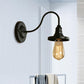 Frendorf | Gooseneck Arm Esszimmer Wandlampe mit Freilampf Bauernhaus Metall 1 Kopf Schwarz Finish Wandbeleuchtung