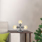 Antike Silber Globus Schirm Tischlampe Industriell Klar/Amber Glas 3/5-Licht Wohnzimmer Arbeitslampe