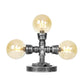 Antike Silber Globus Schirm Tischlampe Industriell Klar/Amber Glas 3/5-Licht Wohnzimmer Arbeitslampe