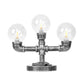 Antike Silber Globus Schirm Tischlampe Industriell Klar/Amber Glas 3/5-Licht Wohnzimmer Arbeitslampe