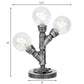 Antike Silber Globus Schirm Tischlampe Industriell Klar/Amber Glas 3/5-Licht Wohnzimmer Arbeitslampe