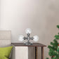 Antike Silber Globus Schirm Tischlampe Industriell Klar/Amber Glas 3/5-Licht Wohnzimmer Arbeitslampe
