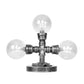 Antike Silber Globus Schirm Tischlampe Industriell Klar/Amber Glas 3/5-Licht Wohnzimmer Arbeitslampe