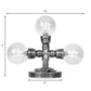 Antike Silber Globus Schirm Tischlampe Industriell Klar/Amber Glas 3/5-Licht Wohnzimmer Arbeitslampe