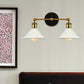 Frendorf | 2 Lichter Konus Wandlampe Vintage Stilvolle Antike Messing Metall Wandmontage Beleuchtung für Wohnzimmer