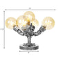 Klar/Amber Glas Globus Schirm Task Beleuchtung Industriell 4/5-Licht Studienraum Schreibtischlampe in Antik Silber