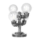 Klar/Amber Glas Globus Schirm Task Beleuchtung Industriell 4/5-Licht Studienraum Schreibtischlampe in Antik Silber