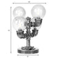 Klar/Amber Glas Globus Schirm Task Beleuchtung Industriell 4/5-Licht Studienraum Schreibtischlampe in Antik Silber