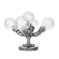 Klar/Amber Glas Globus Schirm Task Beleuchtung Industriell 4/5-Licht Studienraum Schreibtischlampe in Antik Silber