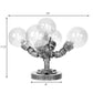 Klar/Amber Glas Globus Schirm Task Beleuchtung Industriell 4/5-Licht Studienraum Schreibtischlampe in Antik Silber