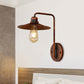 Frendorf | Schwarz/Weiß Flare Wandlampe Vintage Rustik Eisen 1 Glühbirne Wohnzimmer Wandlicht mit Winkelarm