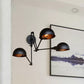 Frendorf | Swing Arm Flur-Wandleuchte mit Schalen-Schirm Industriedesign Metall 2/3 Köpfe Schwarze Wandleuchte