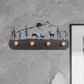 Frendorf | Lodge Open Bulb Wandlamp met Elkhert/Paard/Schaap/Berg/Windmolen/Boom Ontwerp 4 Gloeilampen Metalen Wandlamp in Zwart voor Binnen