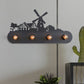 Frendorf | Lodge Open Bulb Wandlamp met Elkhert/Paard/Schaap/Berg/Windmolen/Boom Ontwerp 4 Gloeilampen Metalen Wandlamp in Zwart voor Binnen