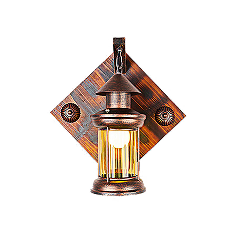 Frendorf | Messing Een Licht Wandlamp Kusthelder Glas Rechthoekig/Vierkant Wandverlichtingsarmatuur voor Eetkamer