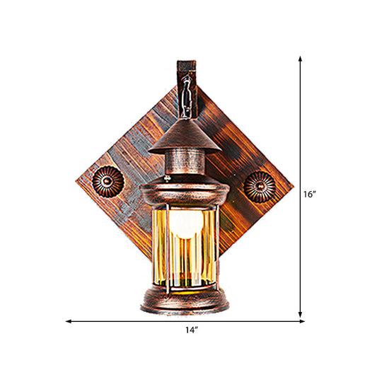 Frendorf | Messing Een Licht Wandlamp Kusthelder Glas Rechthoekig/Vierkant Wandverlichtingsarmatuur voor Eetkamer