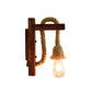 Frendorf | Rope Exposed Bulb Sconce Lighting Coastal 1 Licht Woonkamer Wandlamp in Rood/Bruin/Hout