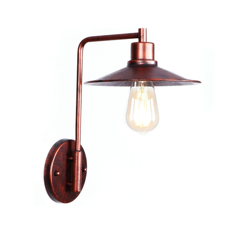 Frendorf | Een Bulb Wandlamp met Kegel/Dome/Brede Flair Schaduw Metaal Industriële Eetkamer Lichtarmatuur in Koper