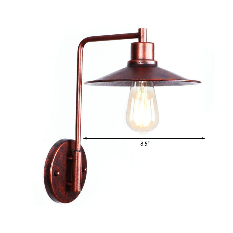 Frendorf | Een Bulb Wandlamp met Kegel/Dome/Brede Flair Schaduw Metaal Industriële Eetkamer Lichtarmatuur in Koper