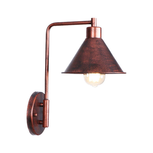 Frendorf | Een Bulb Wandlamp met Kegel/Dome/Brede Flair Schaduw Metaal Industriële Eetkamer Lichtarmatuur in Koper