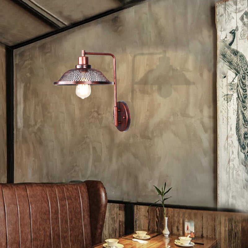Frendorf | Een Bulb Wandlamp met Kegel/Dome/Brede Flair Schaduw Metaal Industriële Eetkamer Lichtarmatuur in Koper