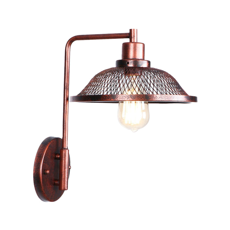Frendorf | Een Bulb Wandlamp met Kegel/Dome/Brede Flair Schaduw Metaal Industriële Eetkamer Lichtarmatuur in Koper