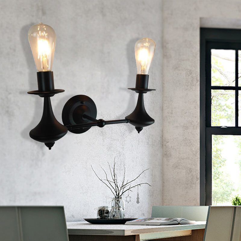 Frendorf | Metalen Exposed Bulb Wandverlichting Industrieel 1/2 Licht Eetkamer Wandlamp Armatuur