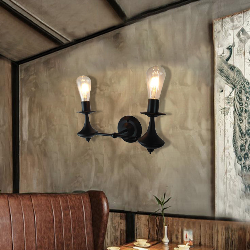 Frendorf | Metalen Exposed Bulb Wandverlichting Industrieel 1/2 Licht Eetkamer Wandlamp Armatuur