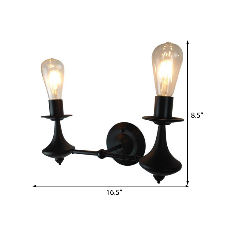 Frendorf | Metalen Exposed Bulb Wandverlichting Industrieel 1/2 Licht Eetkamer Wandlamp Armatuur