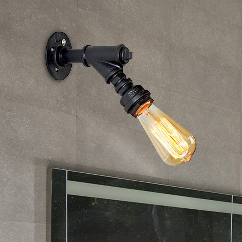Frendorf | 1 Kopf Wand Licht Sconce Antik Stylisch Gepiped Metall Mini Sconce Beleuchtung Fixture in Rost/Schwarz für Restaurant