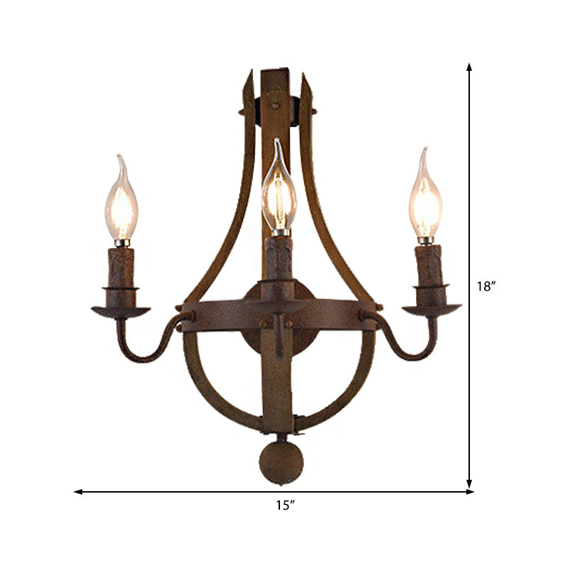Frendorf | Rustikaal Kaars Wandverlichting Rustieke Stijl Metaal 1/2/3-Lichts Eetkamer Wandlamp