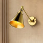 Frendorf | Konisch Wohnzimmer Wandbeleuchtung Industriestil Metallisch 1 Kopf Messing/Bronze Wandmontage Licht