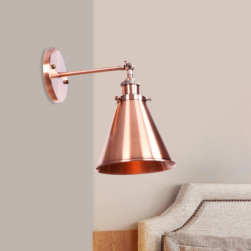 Frendorf | Konisch Wohnzimmer Wandbeleuchtung Industriestil Metallisch 1 Kopf Messing/Bronze Wandmontage Licht