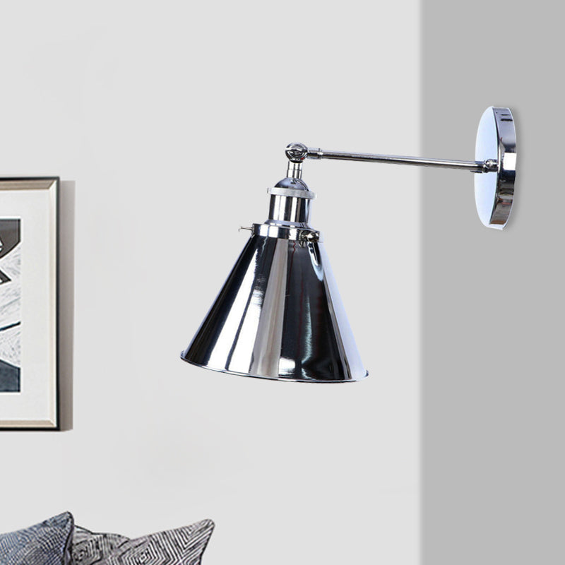 Frendorf | Konisch Wohnzimmer Wandbeleuchtung Industriestil Metallisch 1 Kopf Messing/Bronze Wandmontage Licht