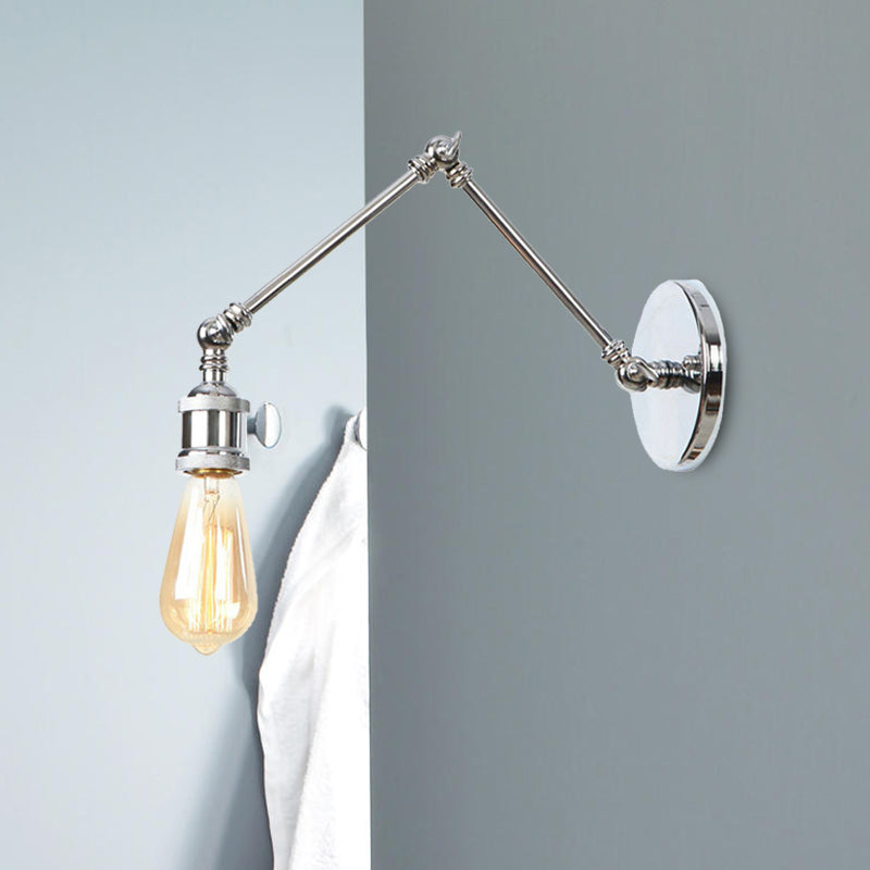 Frendorf | 1 Licht Swing Arm Wandleuchte Licht Industriell Schwarz/Messing Metall Wandleuchtenarmatur für Badezimmer